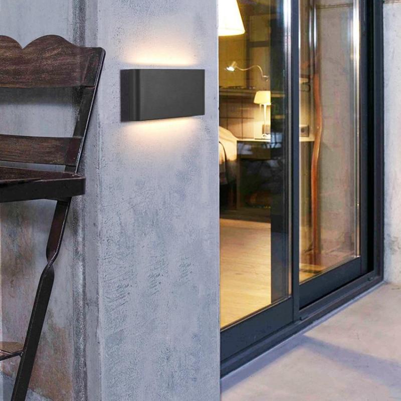 Orix Modern Rectagulart Waterproof Outdoor Wall Lamp, Black/White-Relic Pieces