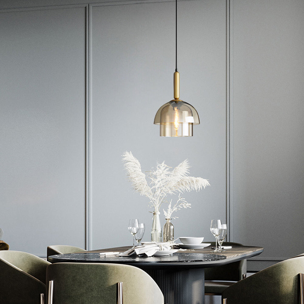 Nadusumo Modern Metal Glass Pendant Light Living Room Bedroom