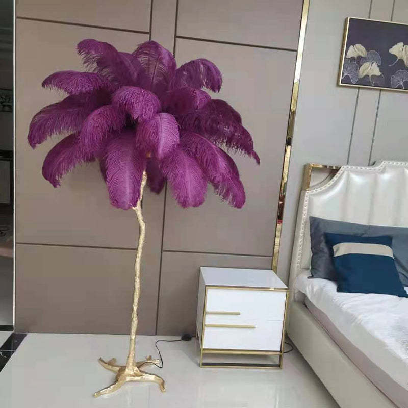 Salenor Nordic Luxury Unique Ostrich Feather Floor Lamp/Table Lamp-Relic Pieces