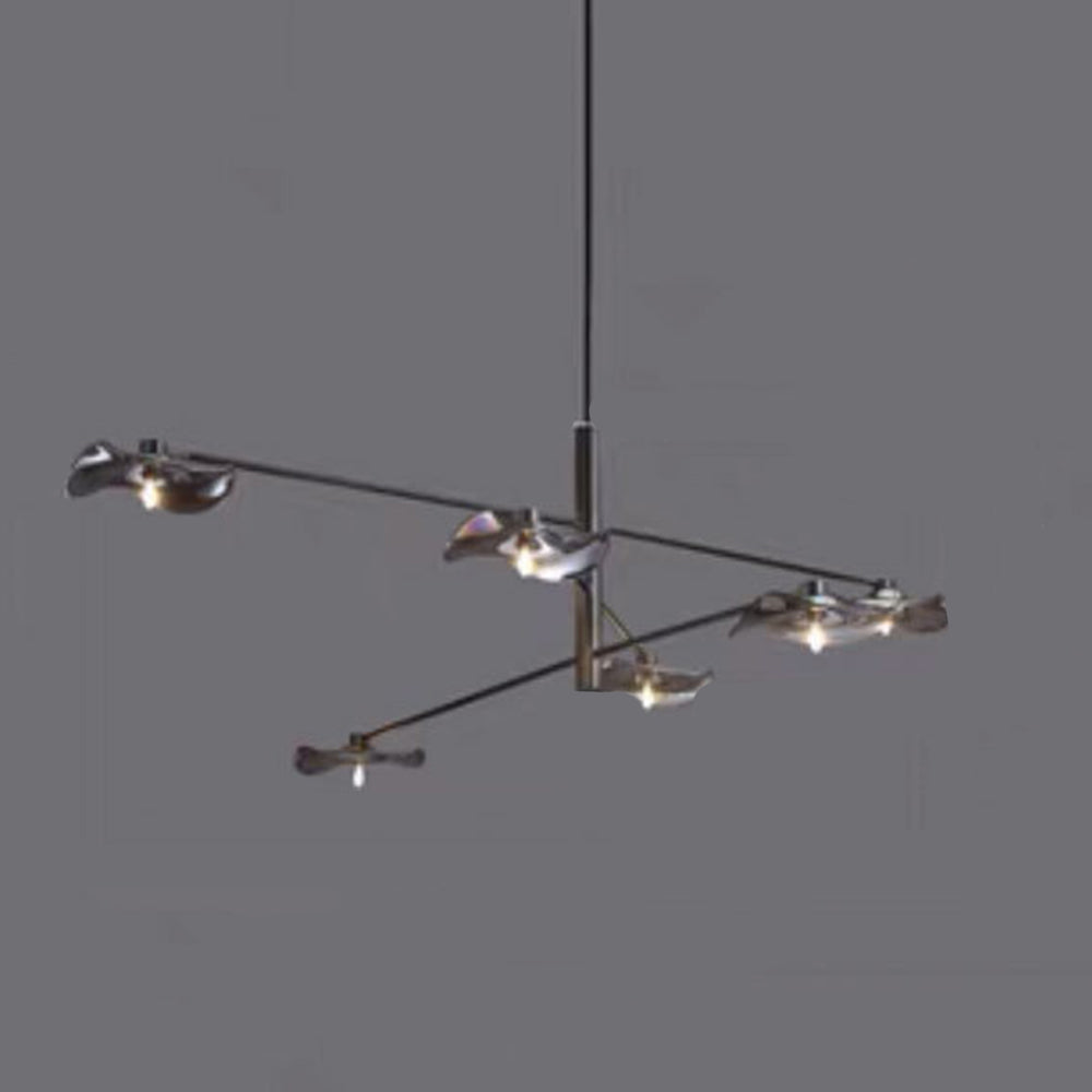 Sudegan Modern Branch Metal Pendant Light, Clear/Multicolor