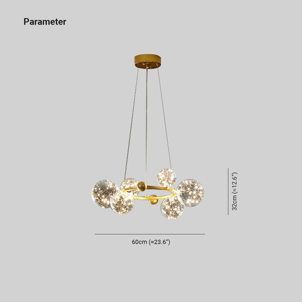 Husotim Art Deco Luminous Sphere Cluster Glass Pendant Light