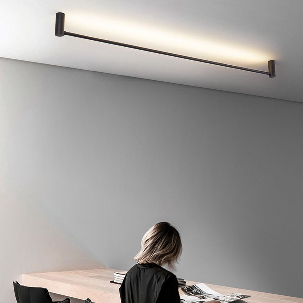 Gunadum Minimalist Linear Flush Mount Ceiling Light, Black, Hallway