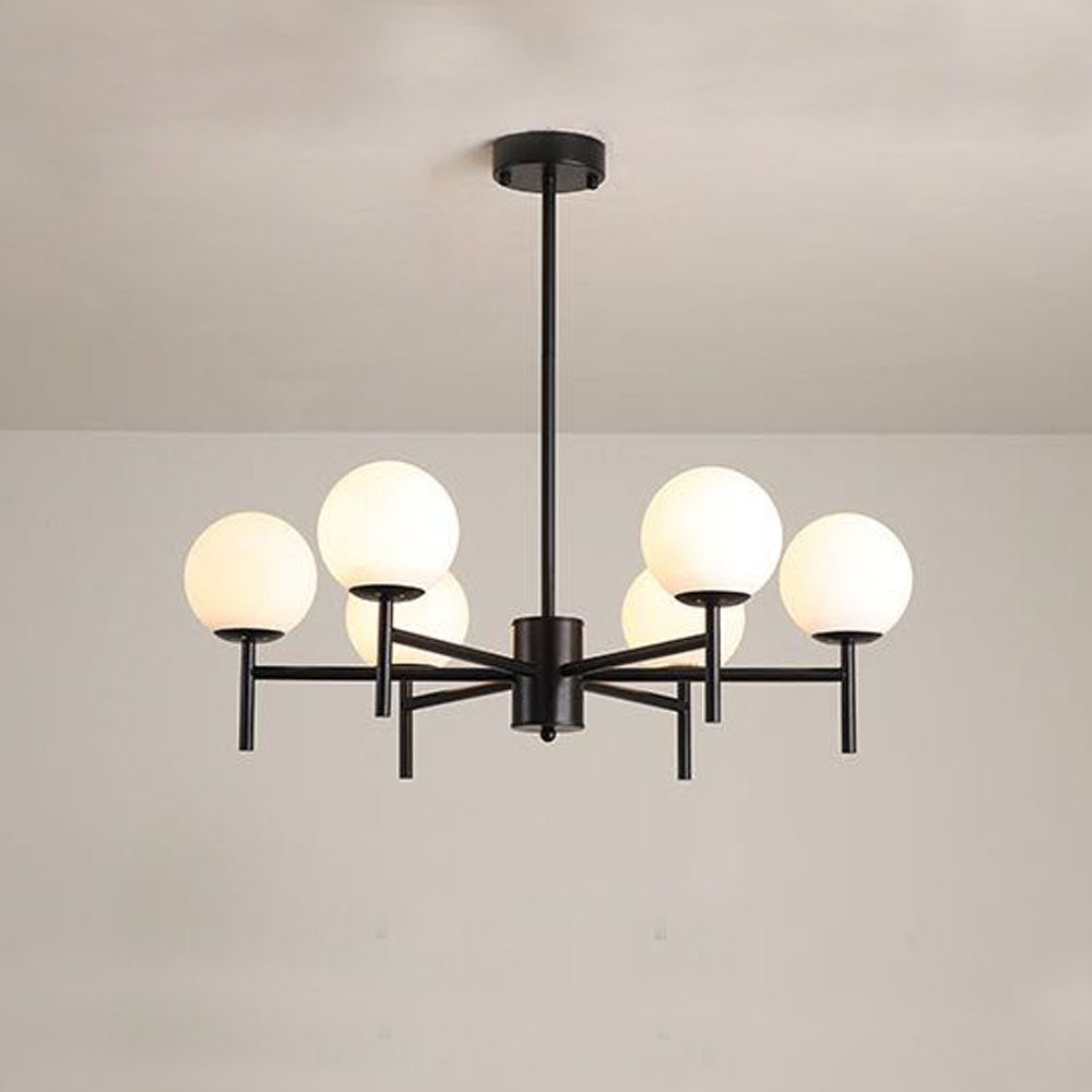 Bubarun Modern Globe Bubble Metal/Glass Pendant Light, Gold/Black