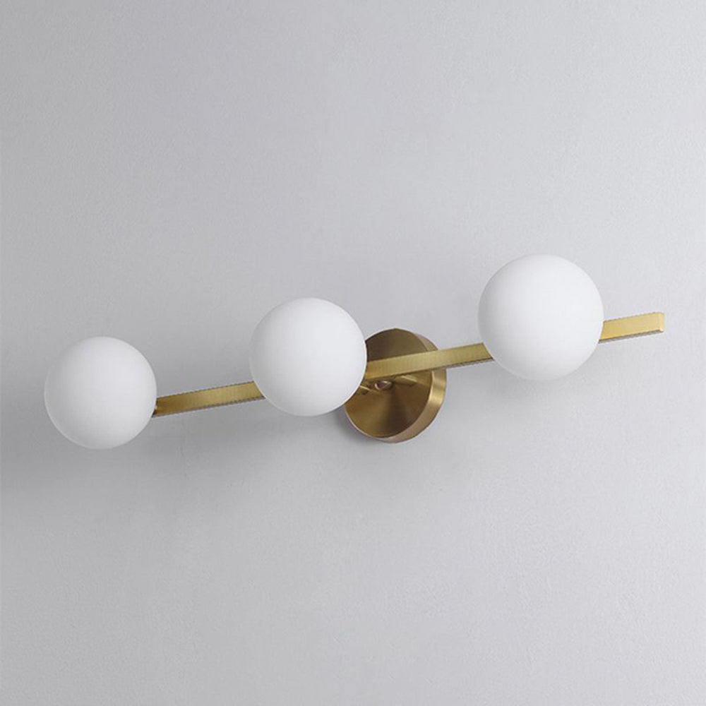 Lomisek Retro Globe Linear Metal/Glass Wall Lamp, Gold, Bathroom