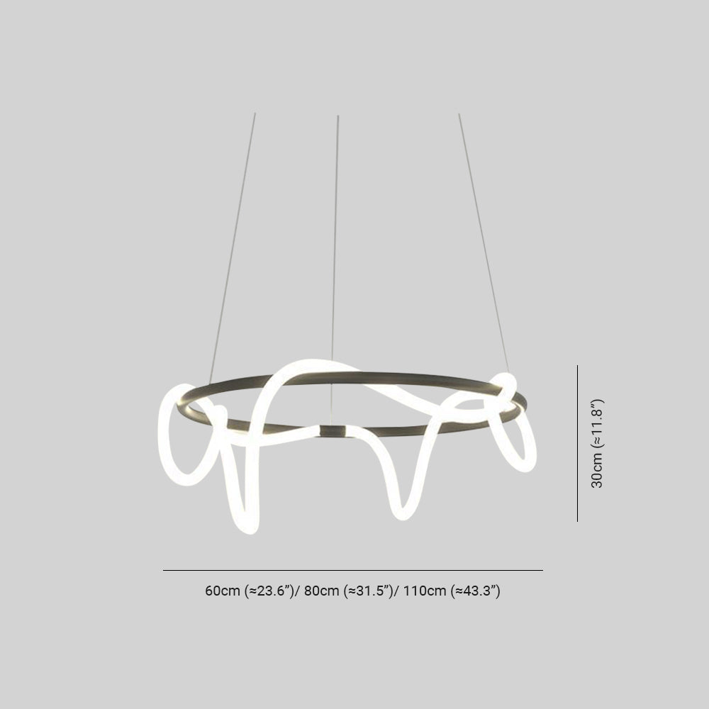 Wasaten Curved & Linear Semi Flush Mount Ceiling Light, Gold