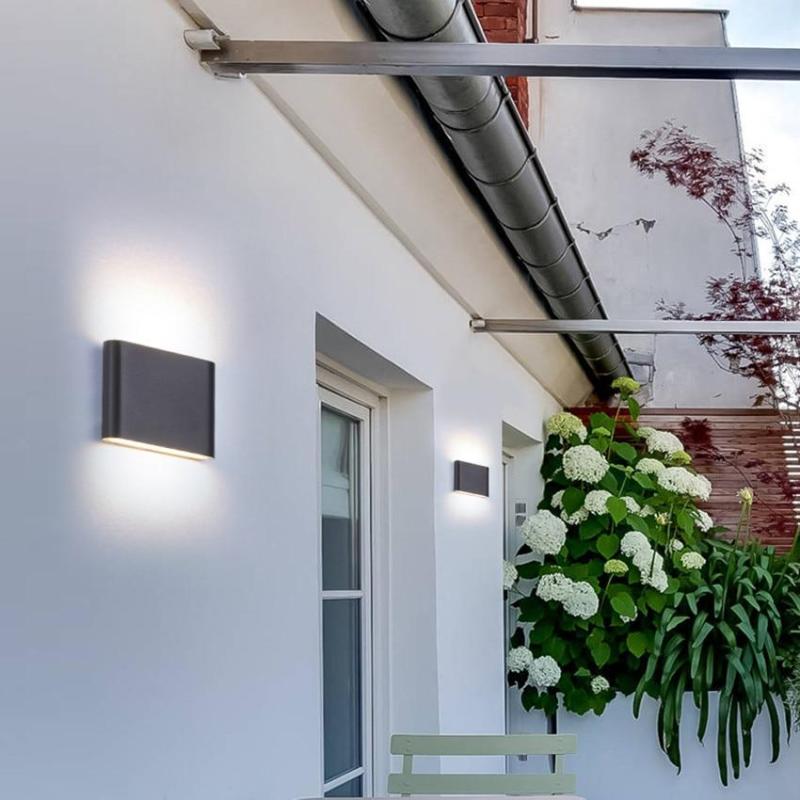 Orix Modern Rectagulart Waterproof Outdoor Wall Lamp, Black/White-Relic Pieces