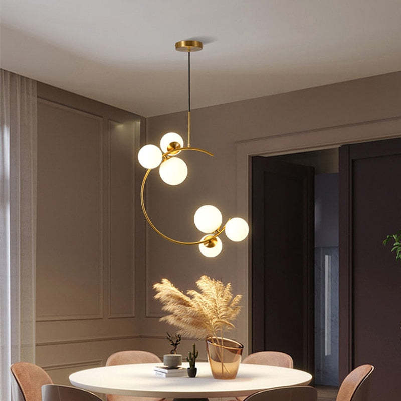 Liperir Modern Glass Globe Pendant Light, Metal & Glass, 3 Style