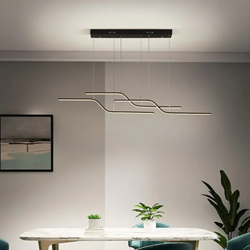 Rimamin Minimalist Geometric Metal 3 Light Pendant Light, Dining Room