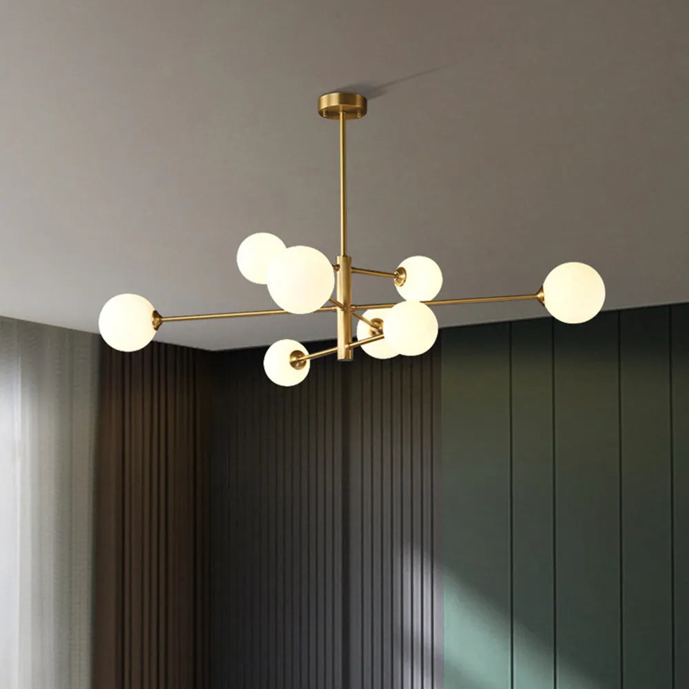 Webalot Modern Glass Shade Pendant Light, Copper/Black