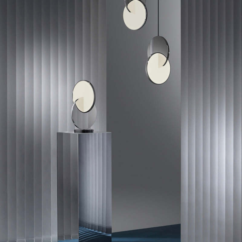 Ceripis Pendant Light, Disc, Gold/Silver