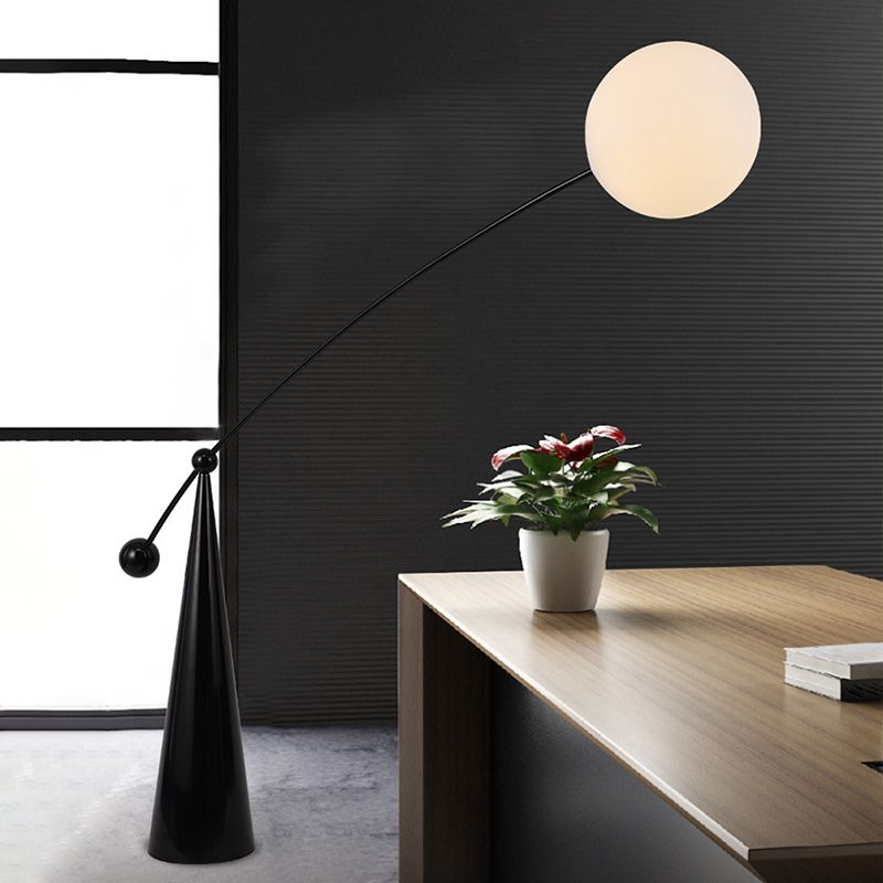Paputat Floor Lamp Arc/Bubble Modern/Unique, Frosted Glass, White, Bedroom