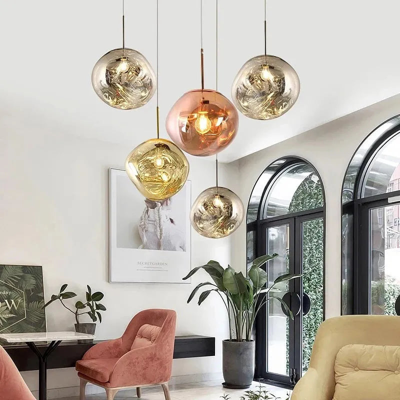 Kovire Glass Pendant Light, 4 Colour-Relic Pieces