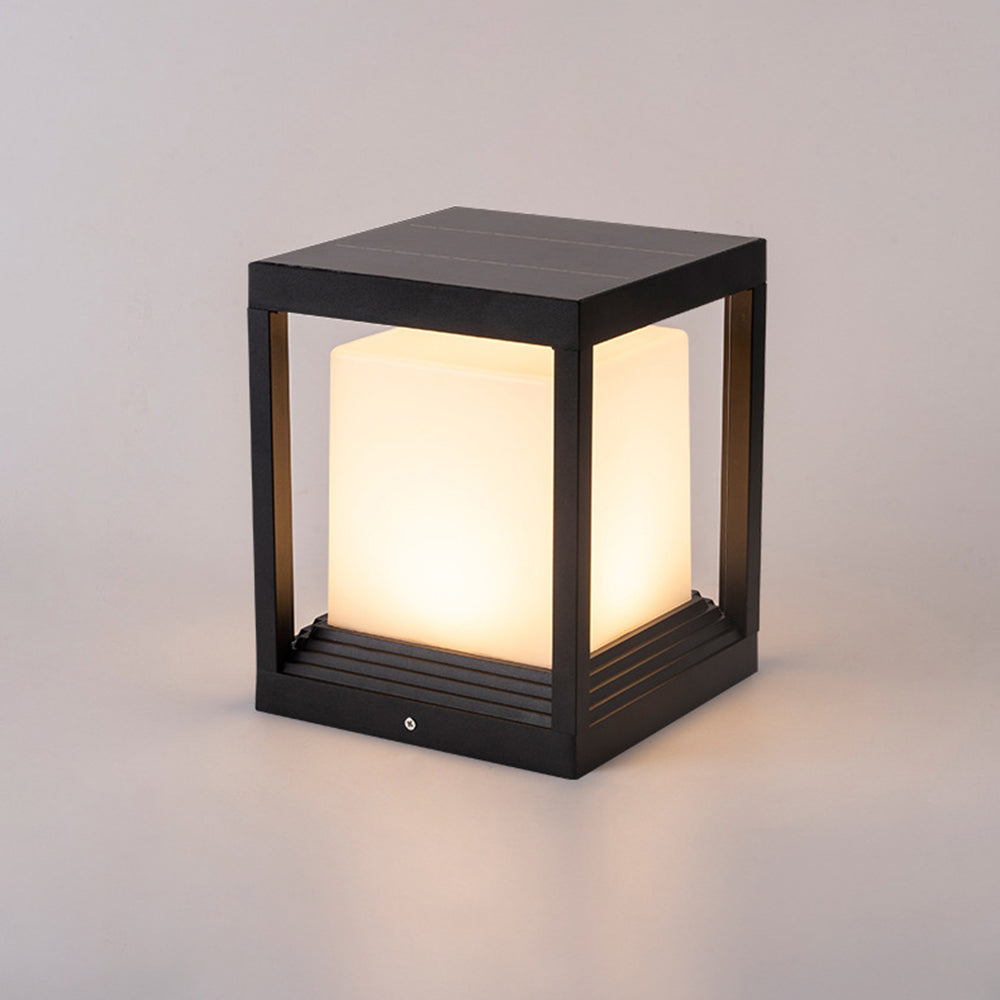 Kelaban Modern Rectangular Metal Outdoor Lamps, Black