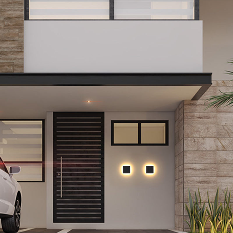 Dori Minimalist Round/Square Outdoor Wall Lamp LED, Black/White-Relic Pieces