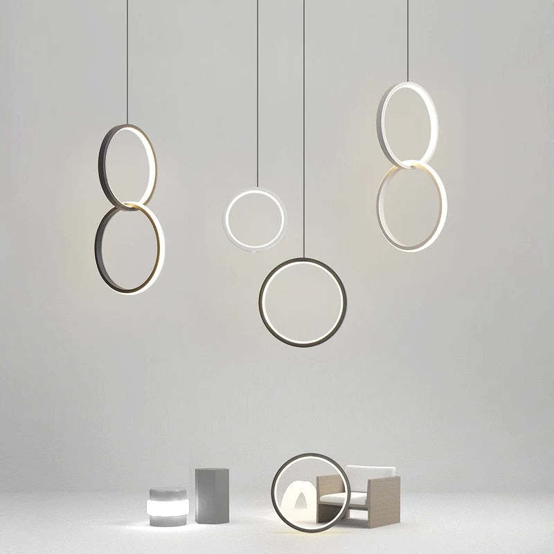 Kori Modern LED Pendant Light Black/White Living Room-Relic Pieces