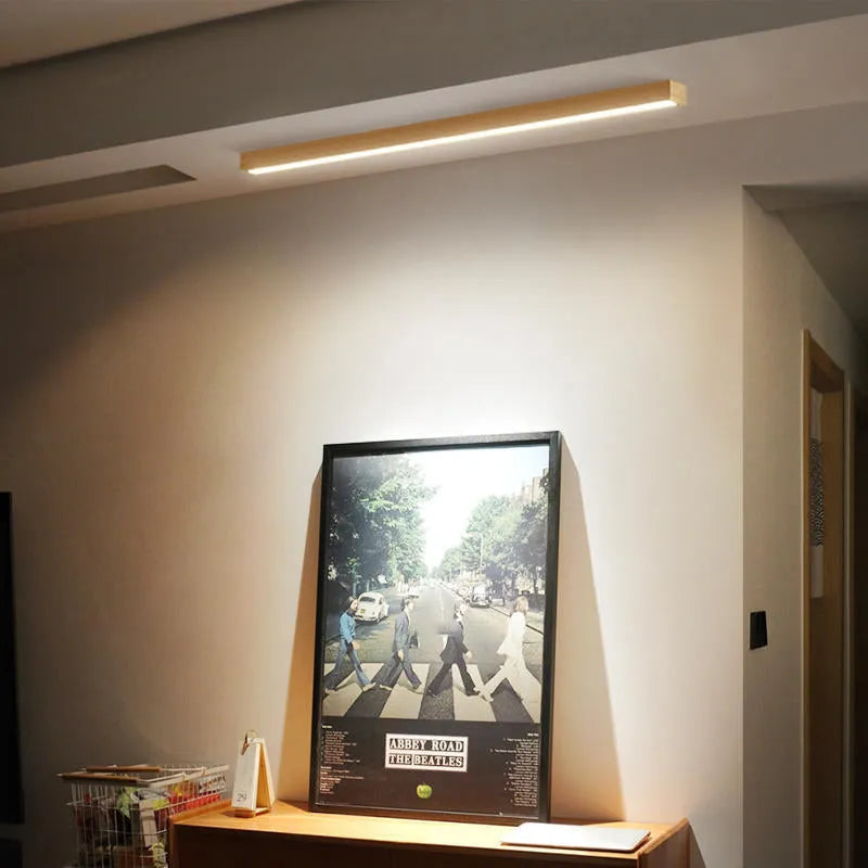 Tatokil Linear Slim Ceiling Light, Wood