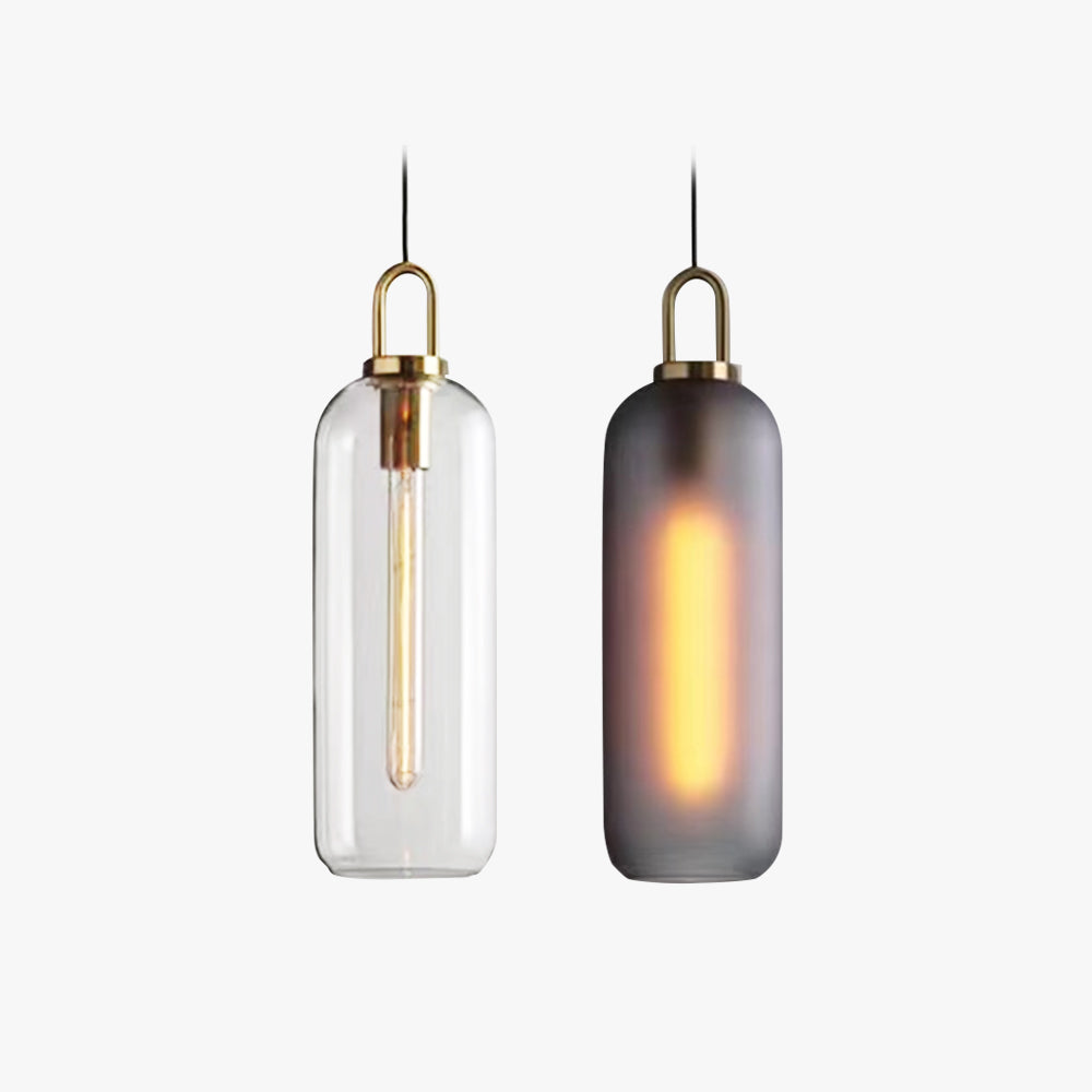 Lumusos Clear& Glass Cylinder Pendant Light, 2 Color