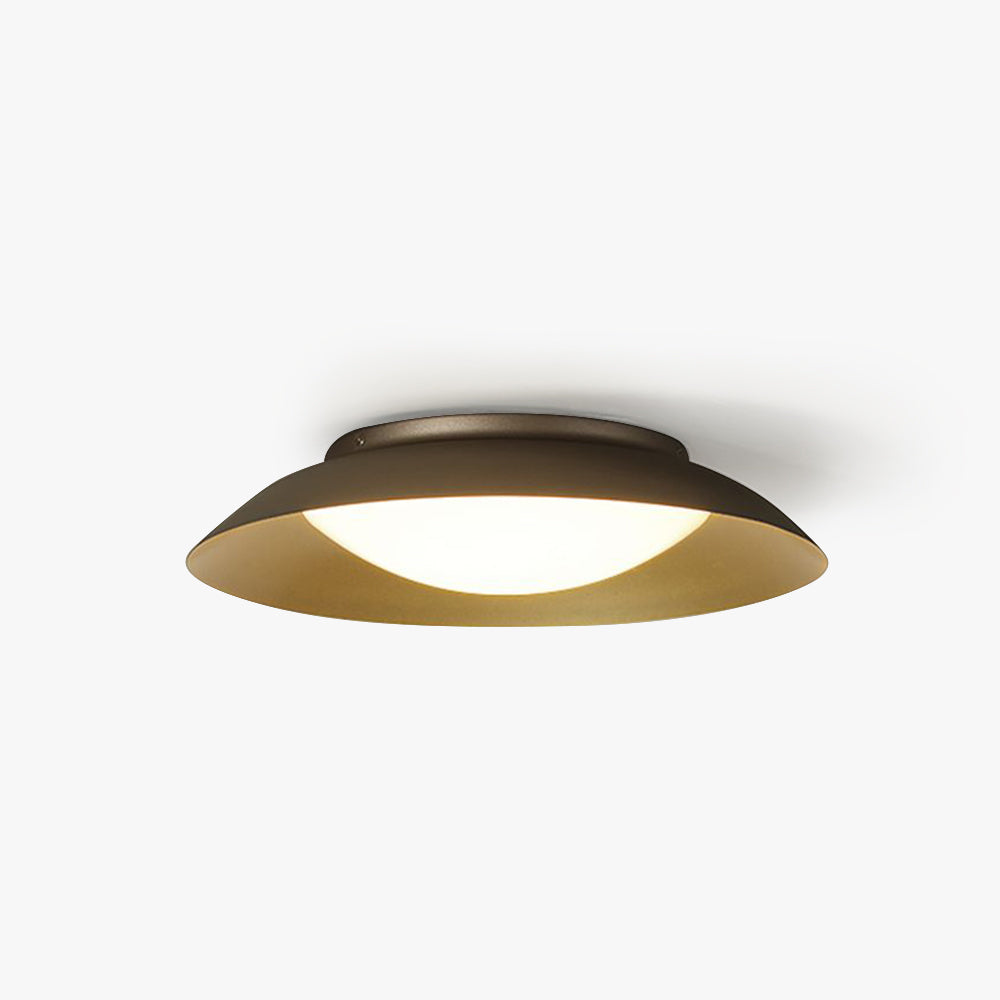 Rebenos Round Metal Flush Mount Ceiling Light, Brass