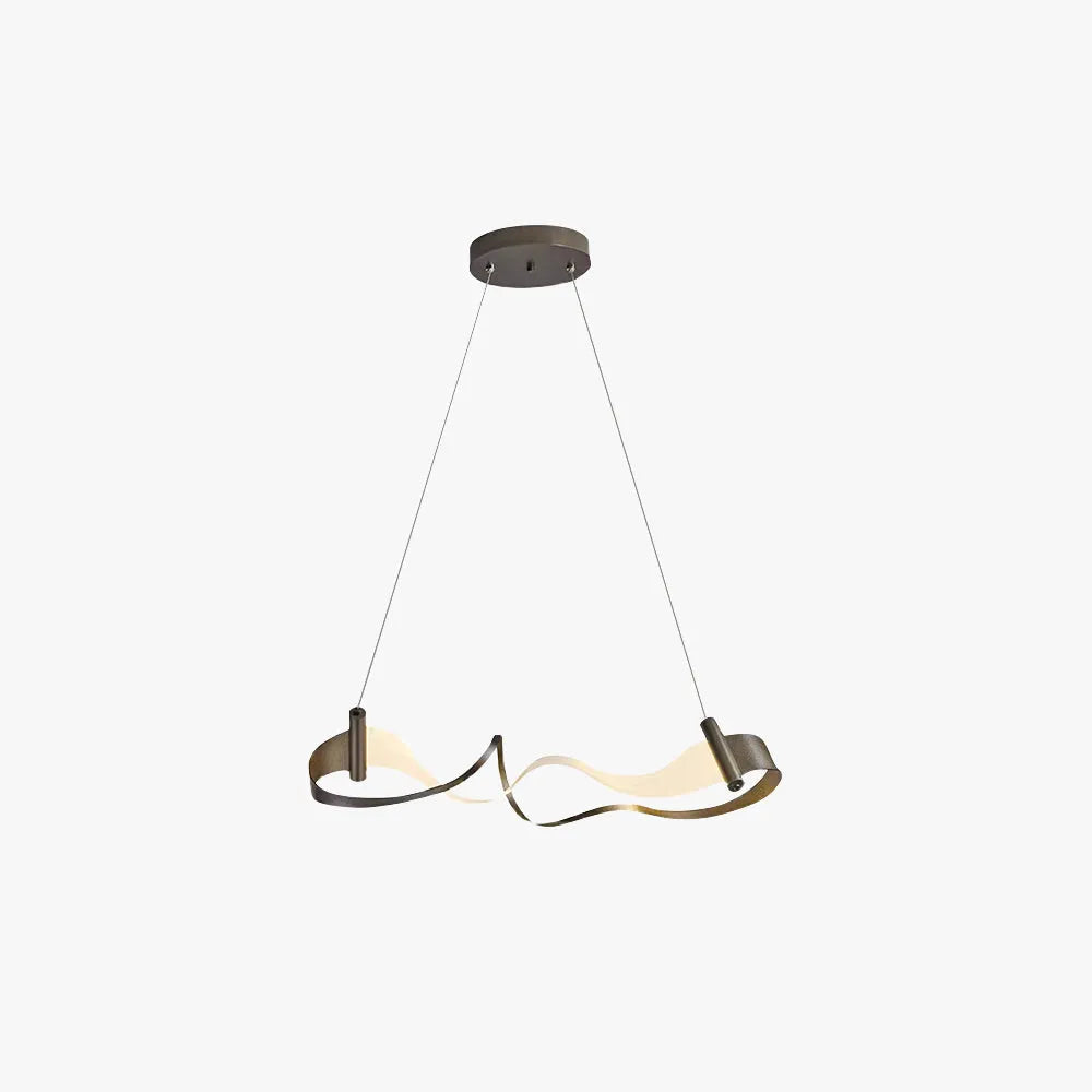 Pumesas Metal Gold Pendant Light, Wavy Shape