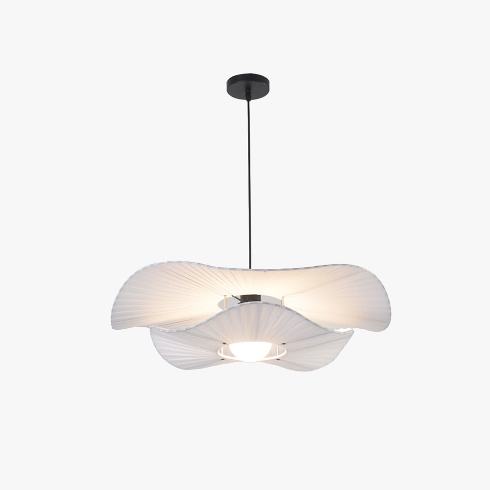Nilarim Modern Nordic Cloth/Metal Shell Pendant Light, White