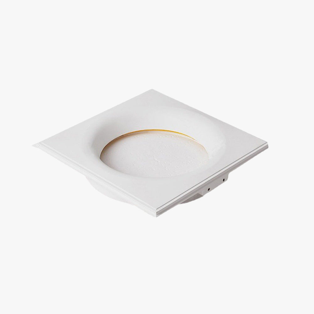 Fupenud Decorative Moon Metal/Gypsum Wall Lamp, White