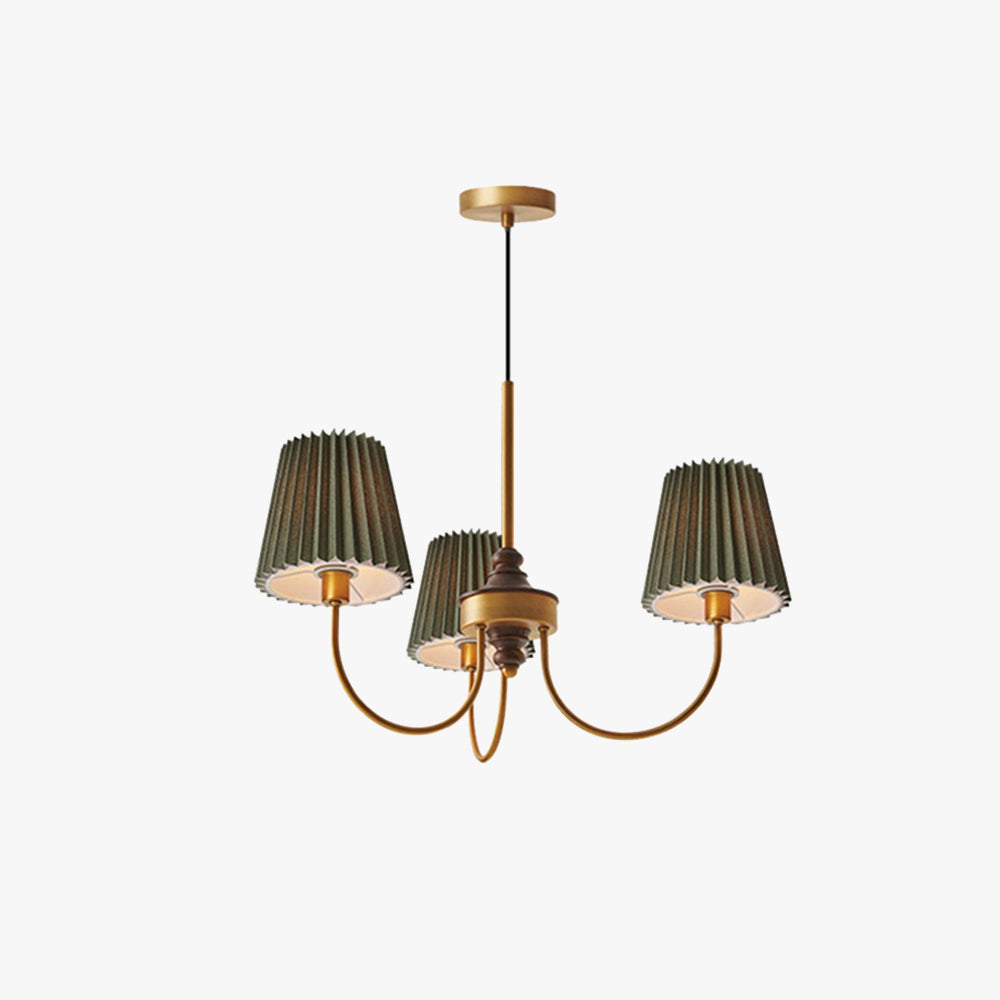 Pesotek Modern Retro Fabric Chandelier, White/Green
