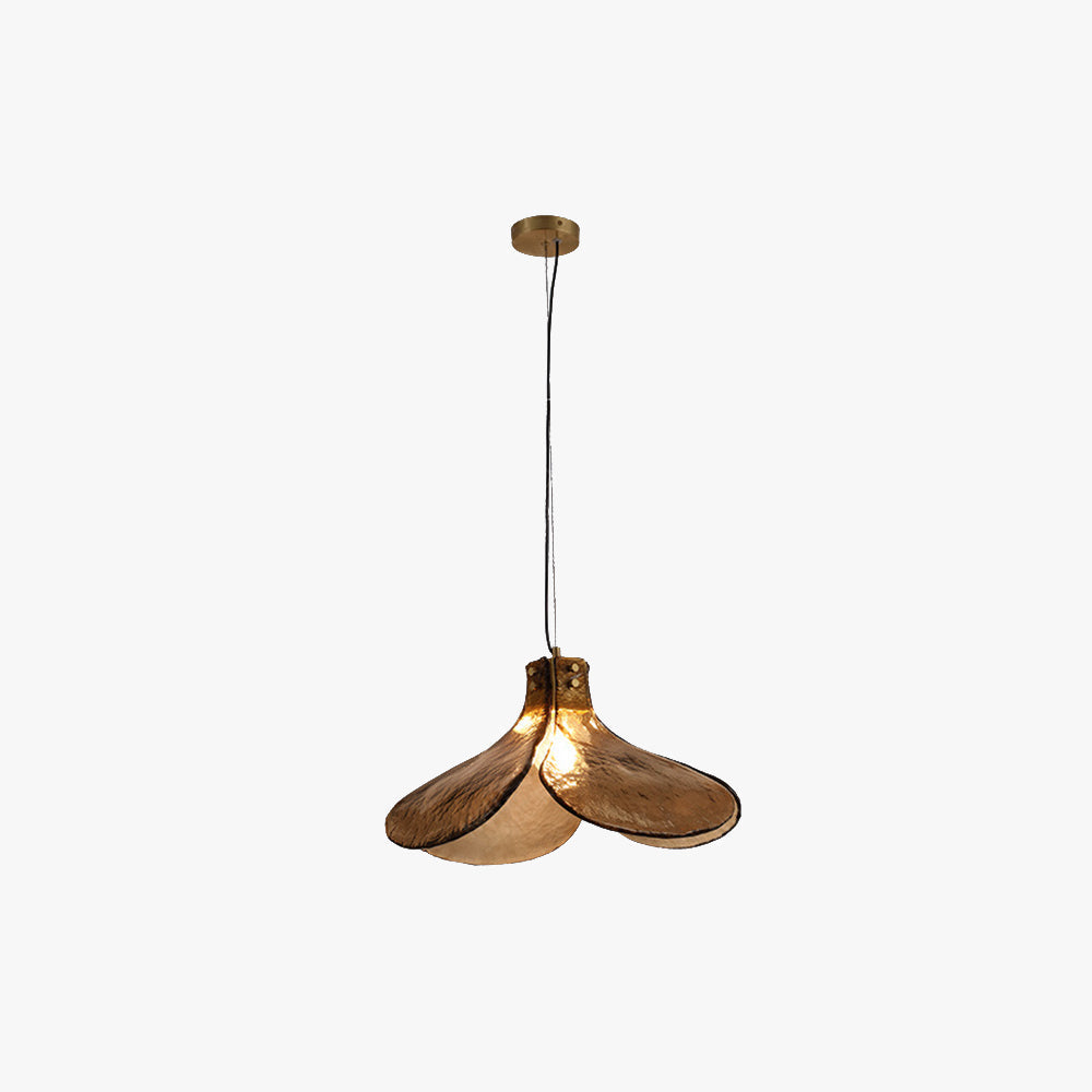 Nugadid Handmade Retro Glass Pendant Light, Four-leaf Flower