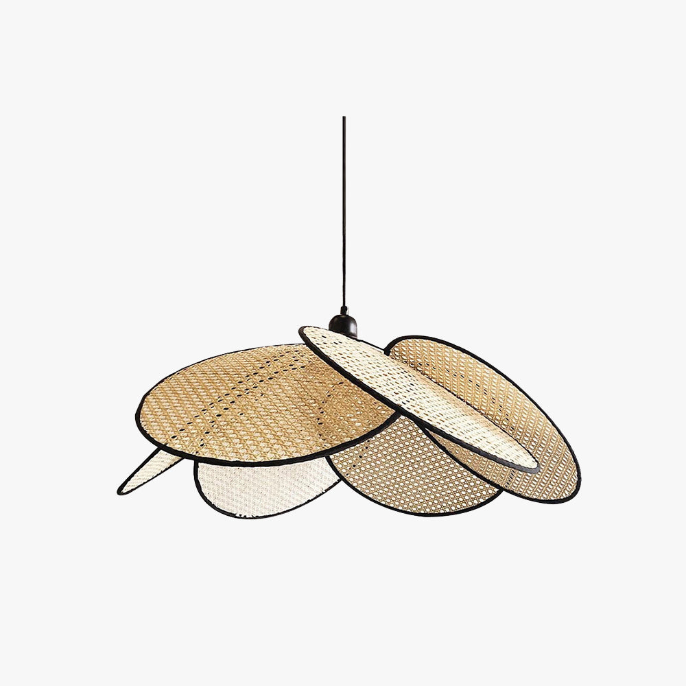 Kedober Willow weave Wabi Sabi Rattan Pendant Light, Black/White