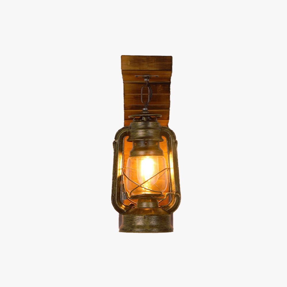 Orlena Wall Lamp Lantern Vintage Wooden Rustic-Relic Pieces