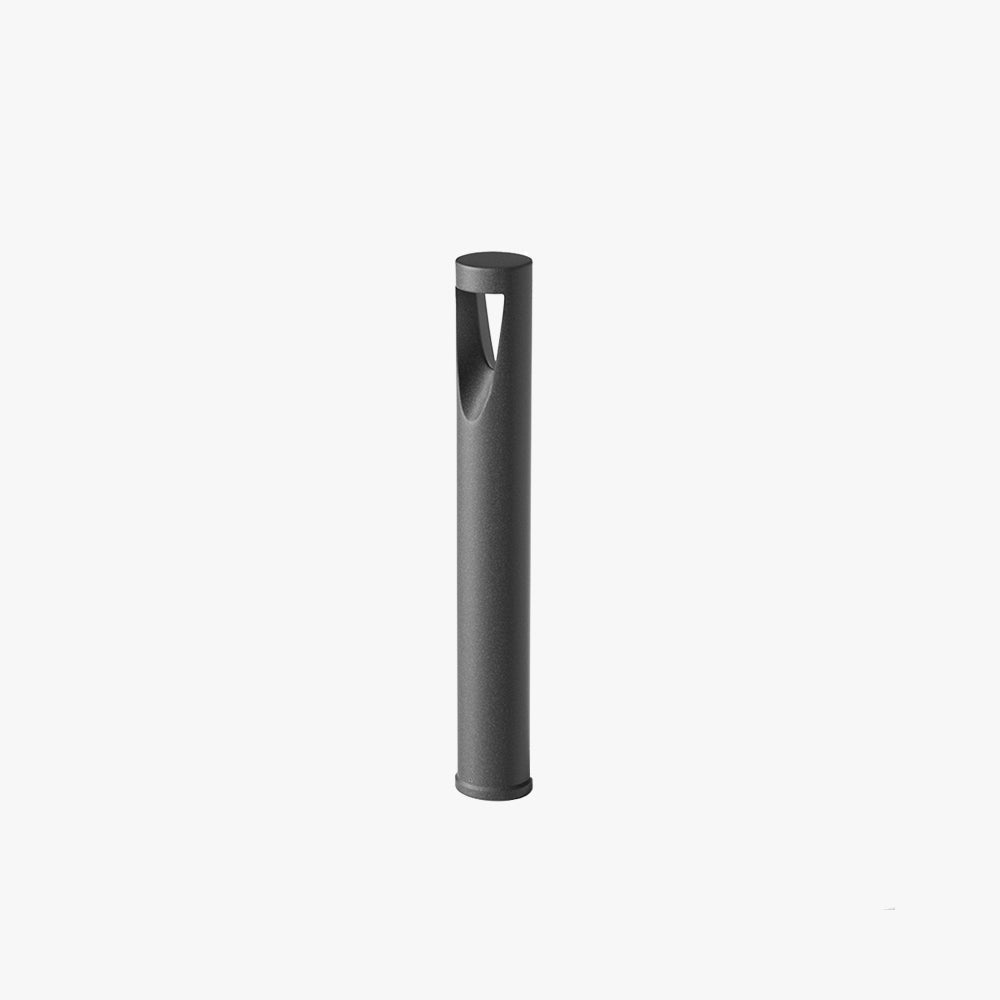 Momadid Contemporary Metal Cylindrical Hollow Outdoor Path Light, Black