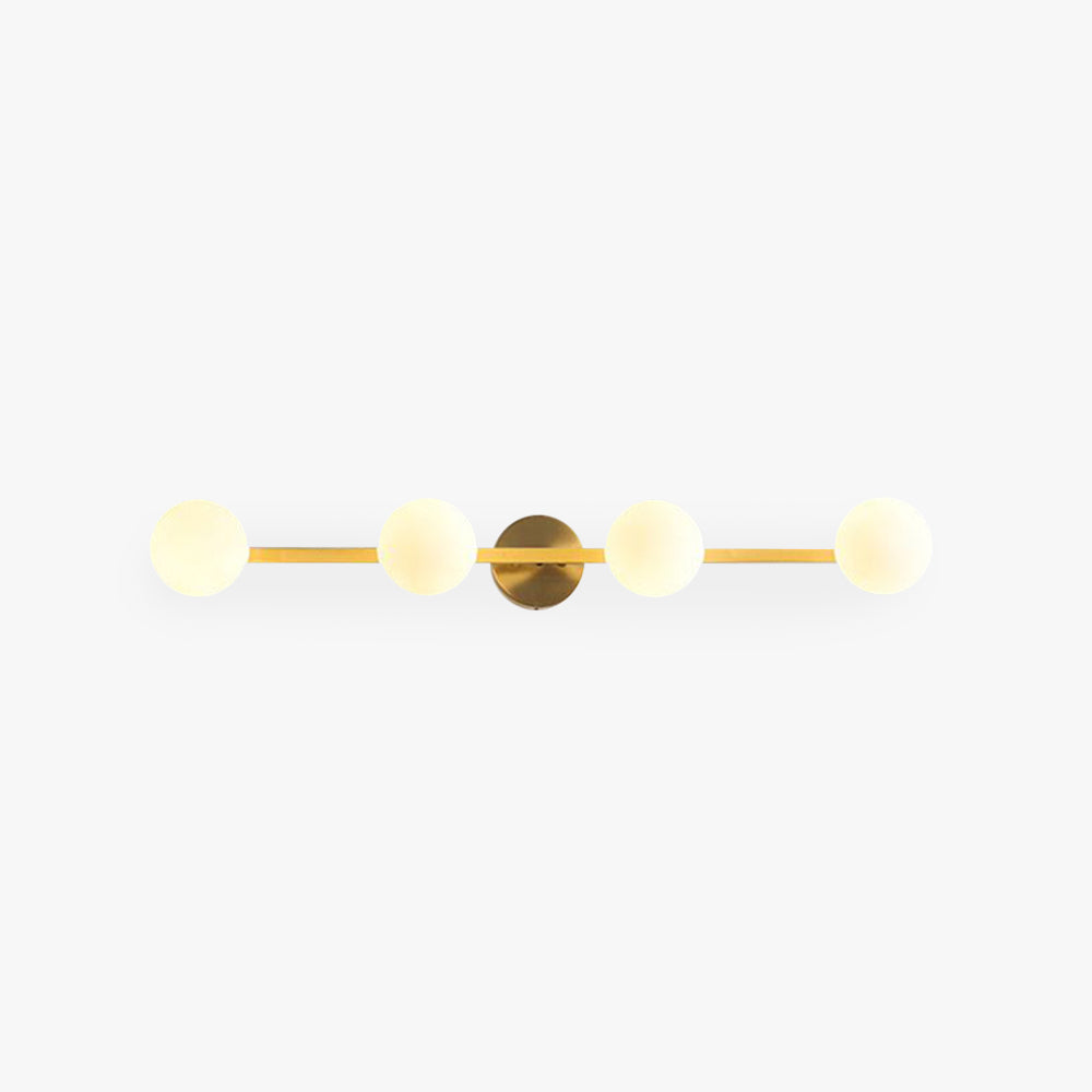 Lomisek Retro Globe Linear Metal/Glass Wall Lamp, Gold, Bathroom