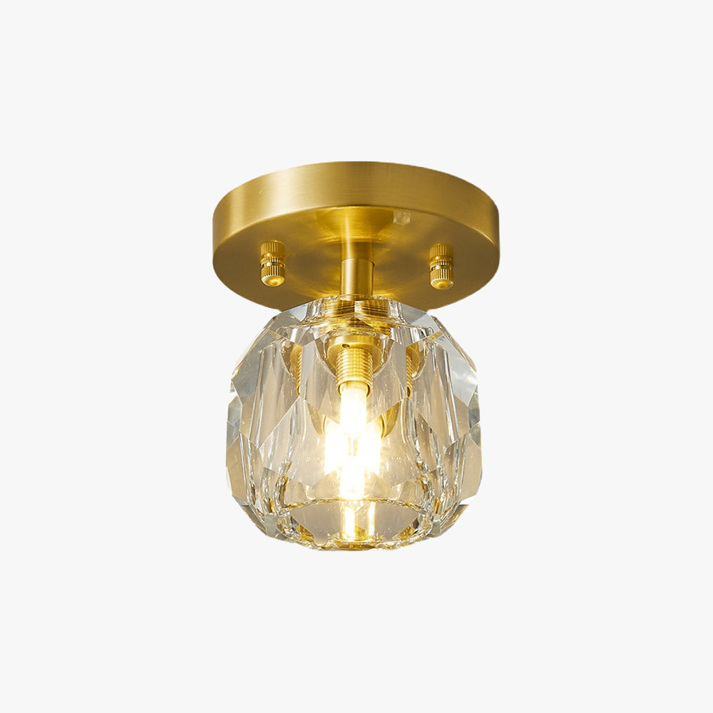 Lebomen Luxury Diamond Metal/ Flush Mount Ceiling Light, Gold