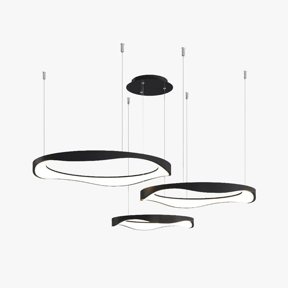 Widunom Pendant Light Rond Modern, Black/White, Dining Room