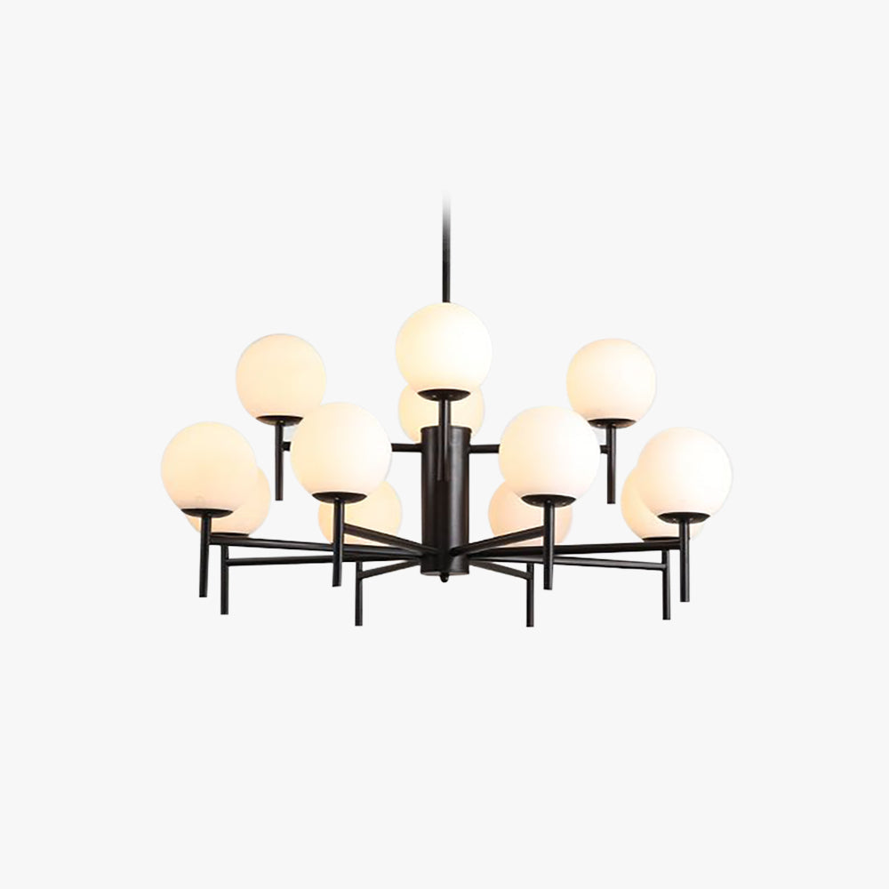 Bubarun Modern Globe Bubble Metal/Glass Pendant Light, Gold/Black