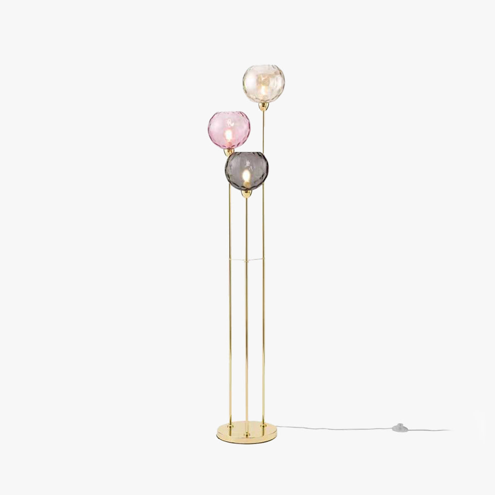 Zalavur Designer Bubble Floor Lamp, Metal/Glass