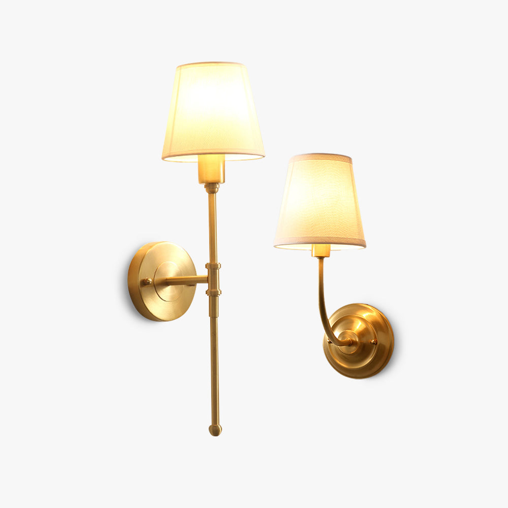 Busenet Vintage Rustic Lantern Fabric LED Wall Lamp, Gold