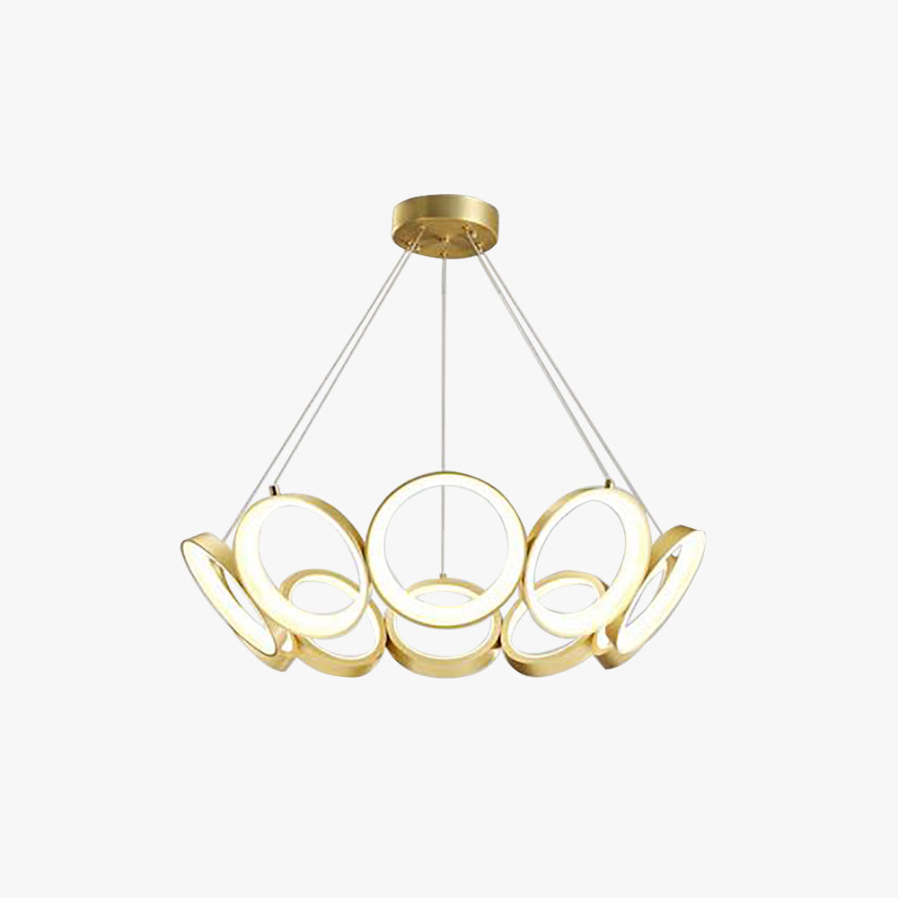 Sapikot Luxury Ring Metal Pendant Light, Gold