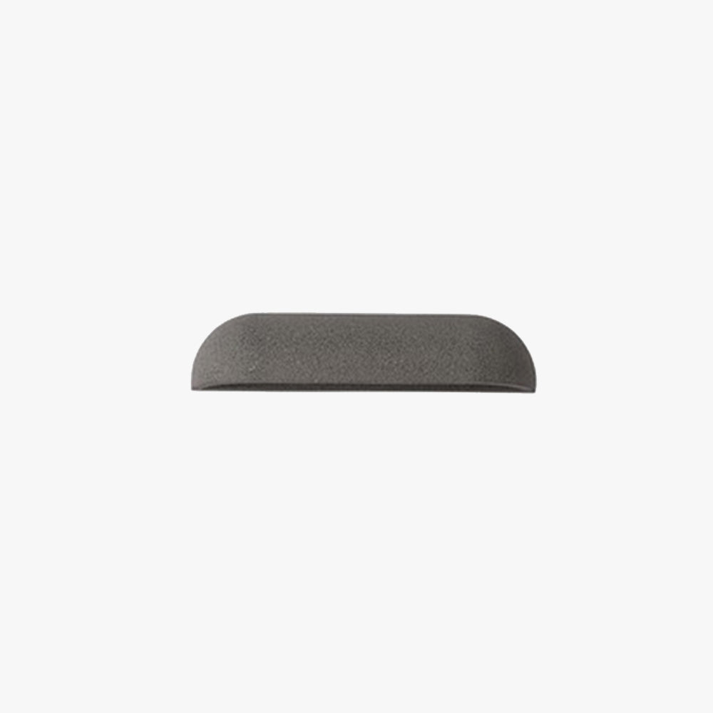 Pasagel Modern Minimalist Semi-elliptical Metal/Stone Outdoor Wall Lamp, Black/White