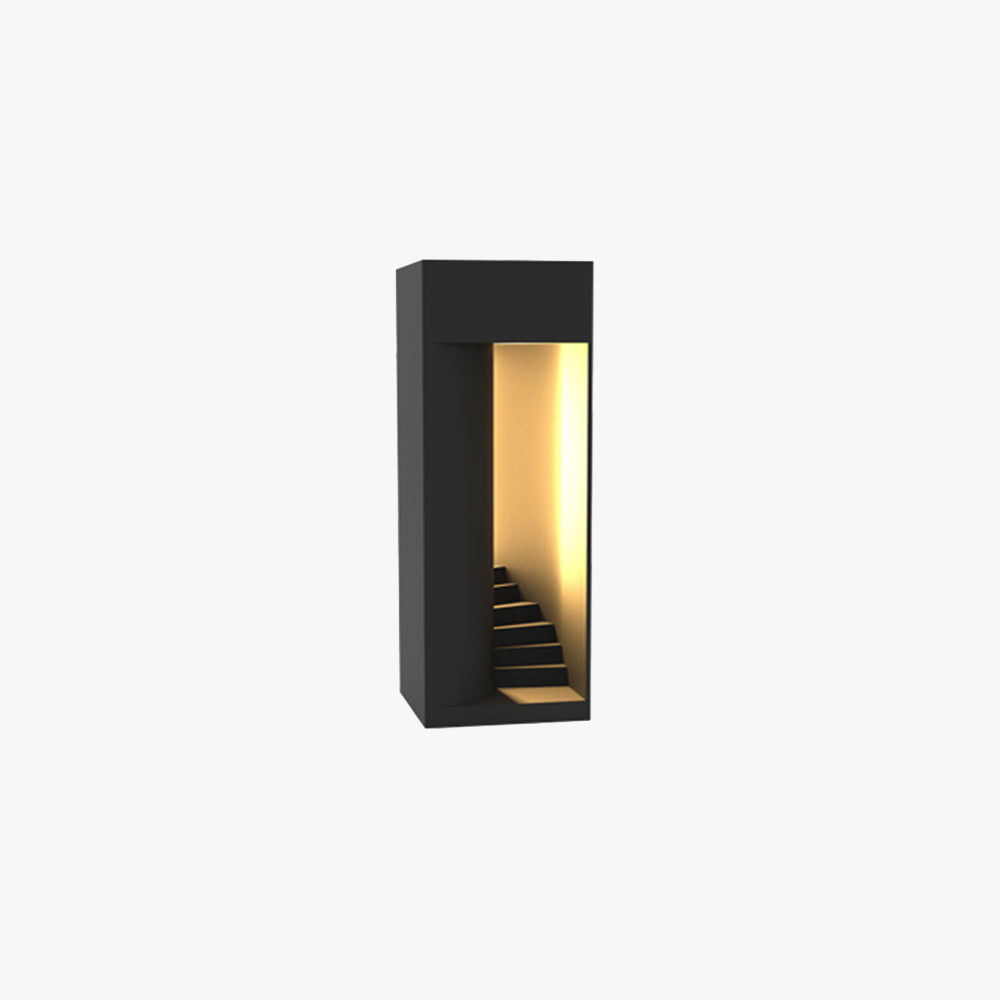 Tilegor Minimalist Waterproof Cuboid Rechargeable/Solar Lamp de Table, Black/White