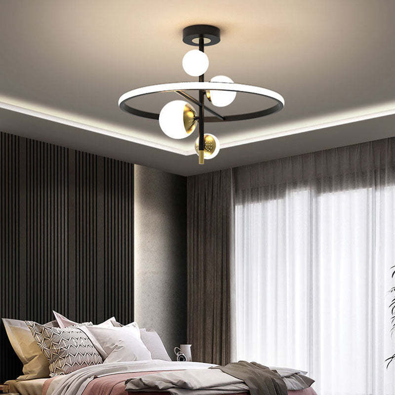 Resilak Semi-Flush Mount Ceiling Light, Gold & Black, 2 Style