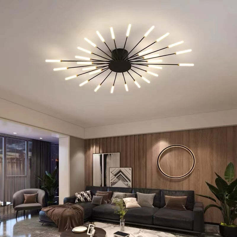 Kovon Flush-Mount Ceiling Light Fireworks, Black/Gold-Relic Pieces