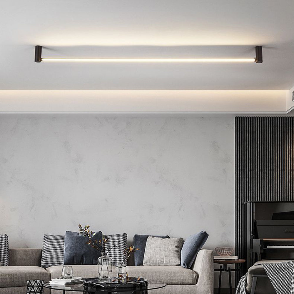Gunadum Minimalist Linear Flush Mount Ceiling Light, Black, Hallway
