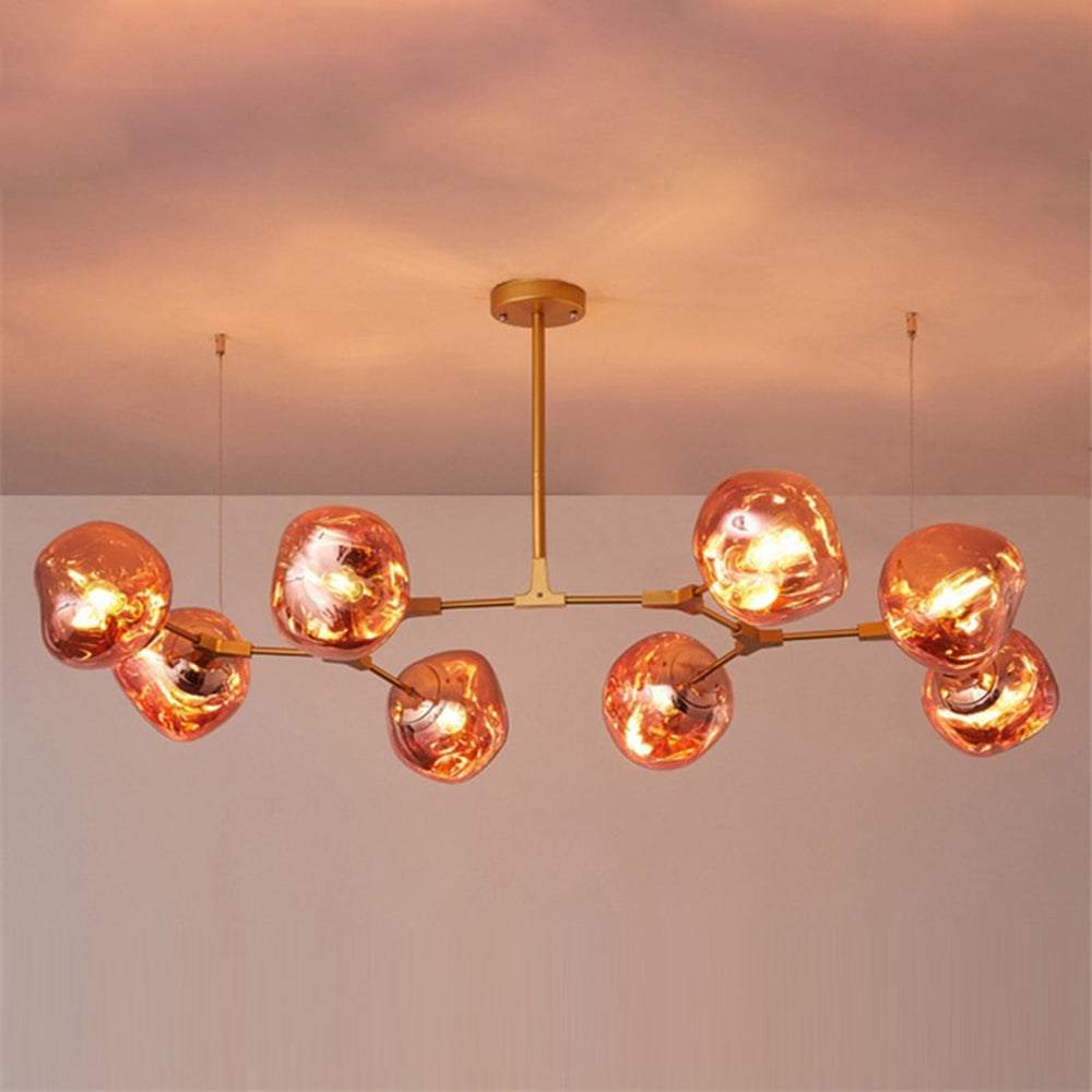 Rebogum Modern Globe Lava 3 Pendant Light Fixture