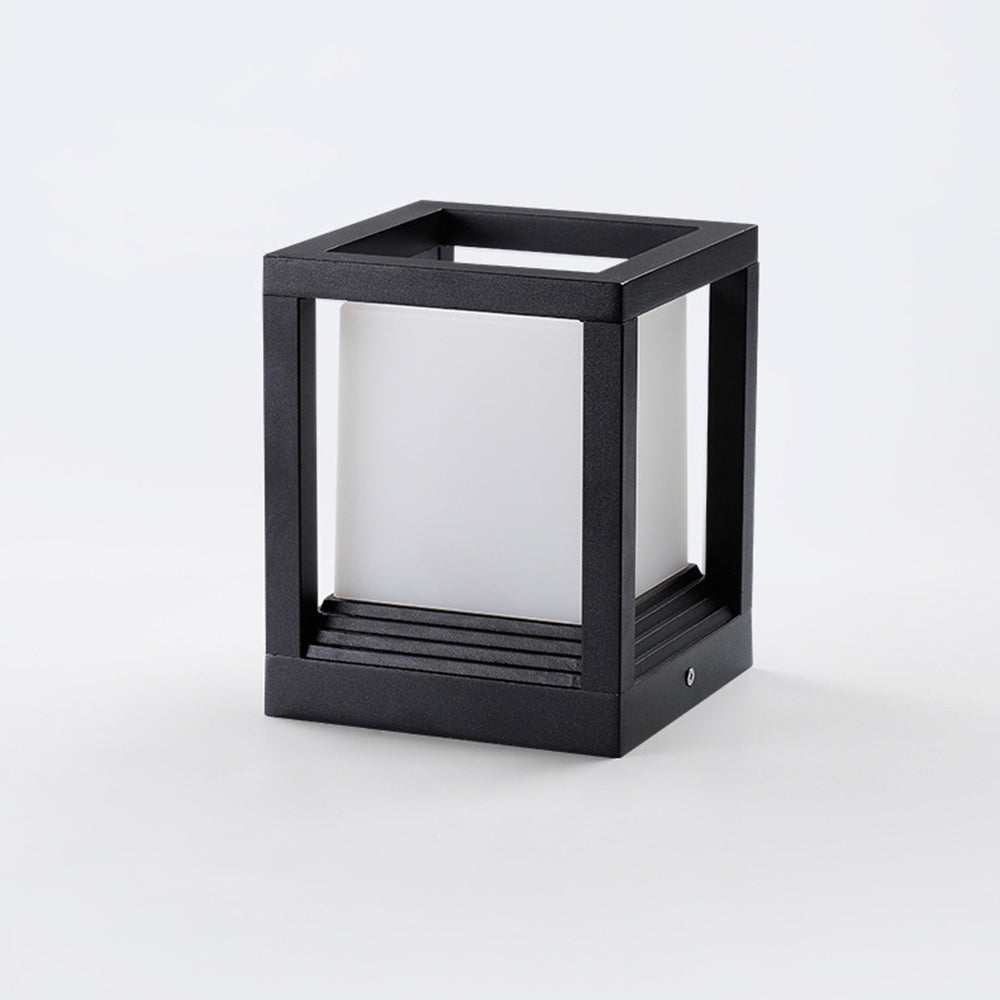 Kelaban Modern Rectangular Metal Outdoor Lamps, Black