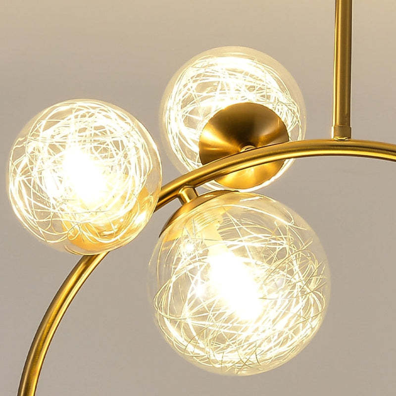 Liperir Modern Glass Globe Pendant Light, Metal & Glass, 3 Style