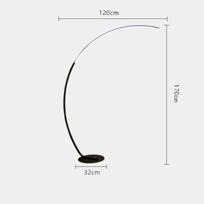 Supobas Modern Arc LED Floor Lamp, Black/White, Metal/Silicon