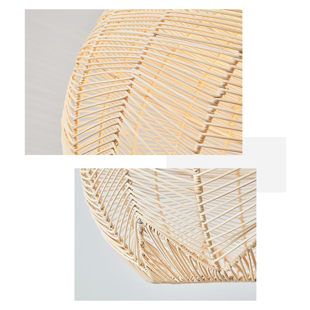 Mokobur Designer Round Handmade Rattan Pendant Light, Dining Room
