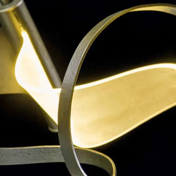 Pumesas Metal Gold Pendant Light, Wavy Shape