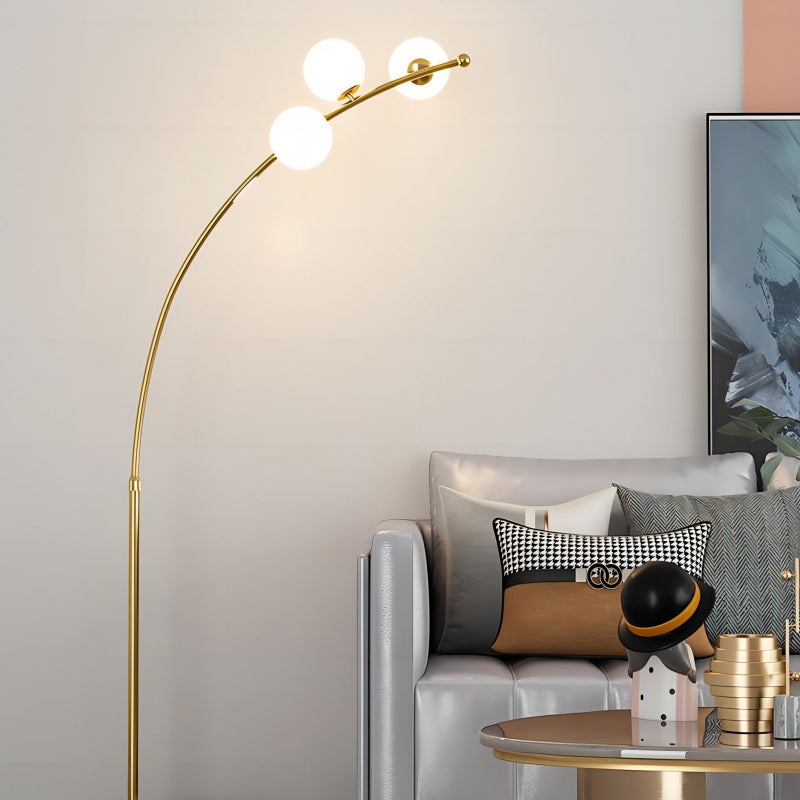 Zubivul Modern Arc Multi Head Bubble Floor Lamp Black/Gold