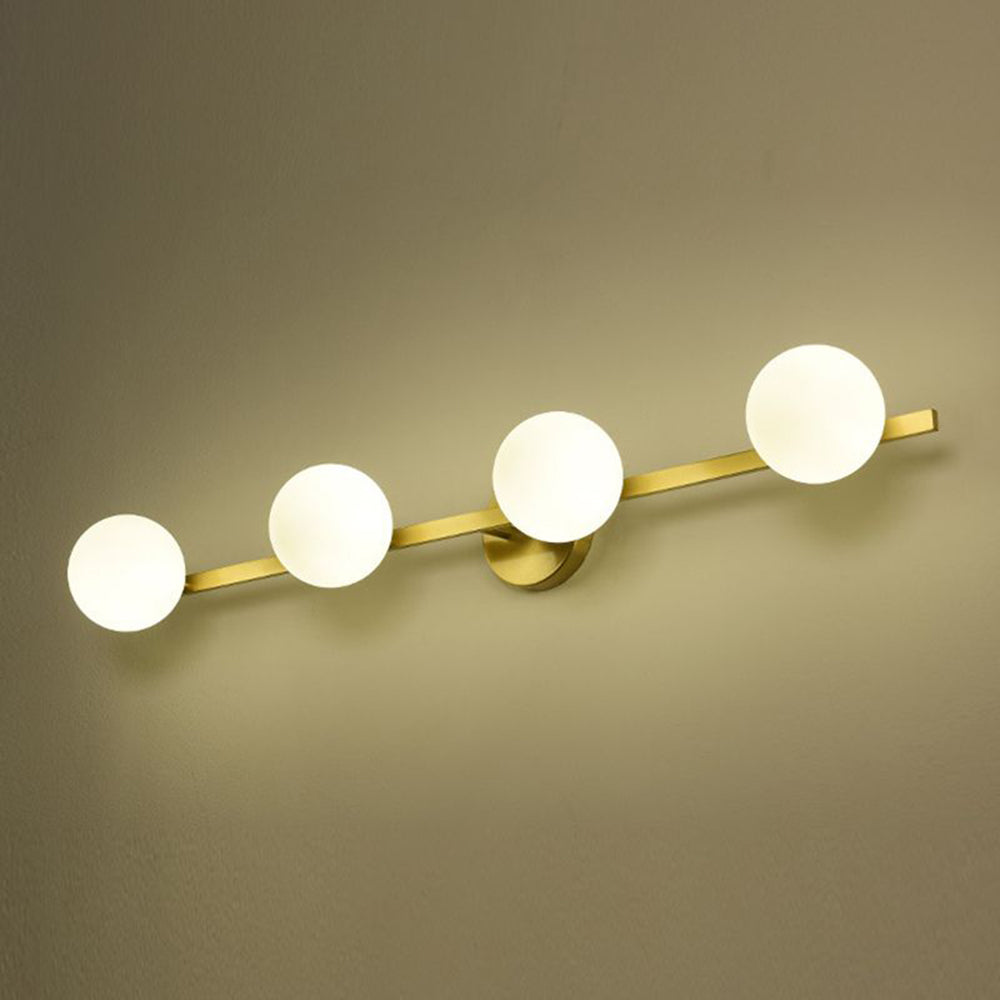 Lomisek Retro Globe Linear Metal/Glass Wall Lamp, Gold, Bathroom